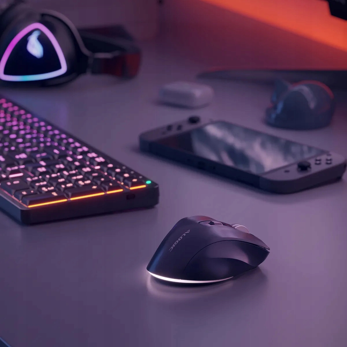 Profesjonalna mysz bezprzewodowa Wirless + Bluetooth Alogic Apex czarna                                                                                                                                                                                                     