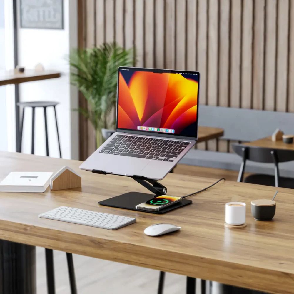 Regulowana podstawka pod laptopa z ładowarką bezprzewodową Alogic Elite Power Laptop Stand