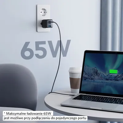 Ładowarka Anker PowerPort III 3-Port 65W 1x USB-A 2x USB-C