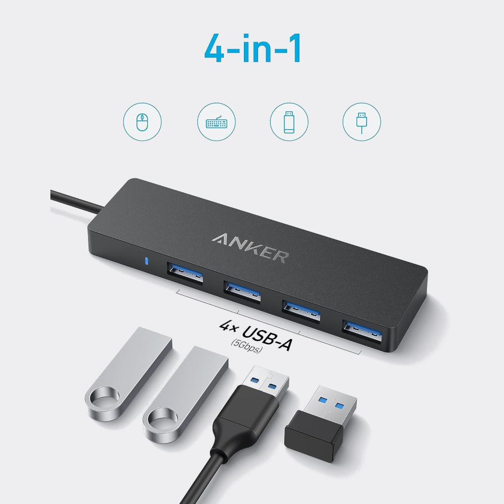 Hub Anker USB-C 4 w 1 5Gbps czarny
