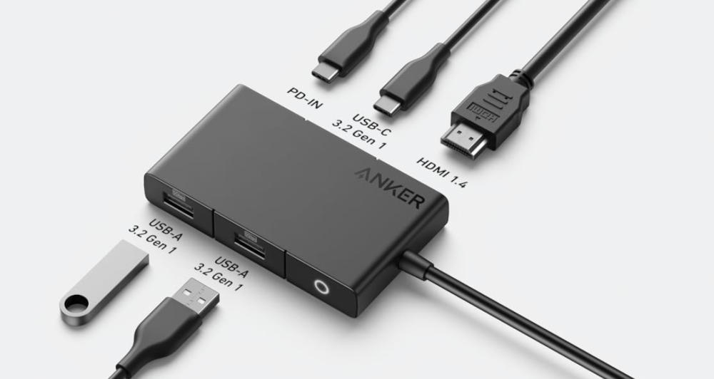 Hub Anker 332 USB-C Single Display 5 w 1 4K HDMI czarny