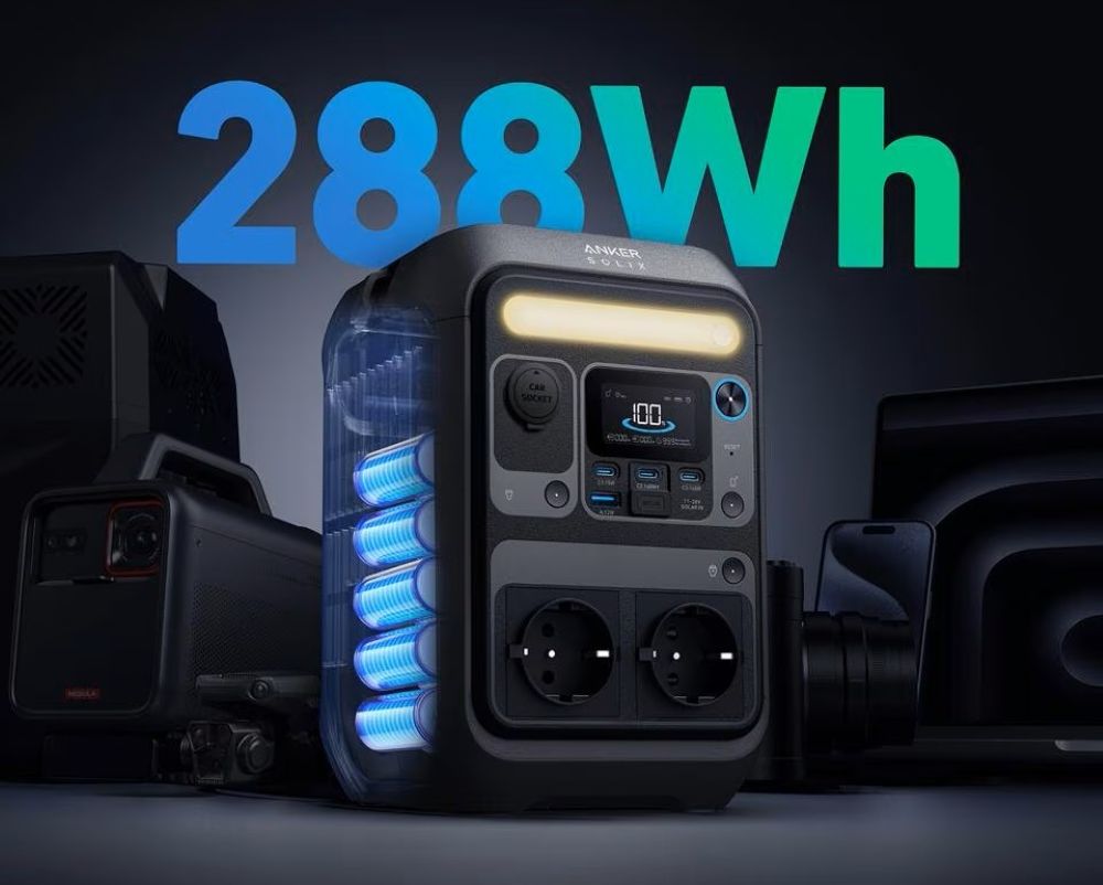 Przenośna stacja zasilania Anker Solix C300X 288Wh 300W + Panel solarny PS60 60W