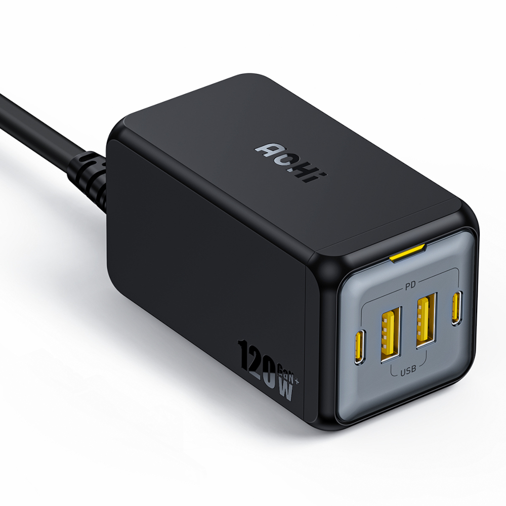 Ładowarka AOHi Magcube PD 120W 2x USB-C, 2x USB-A