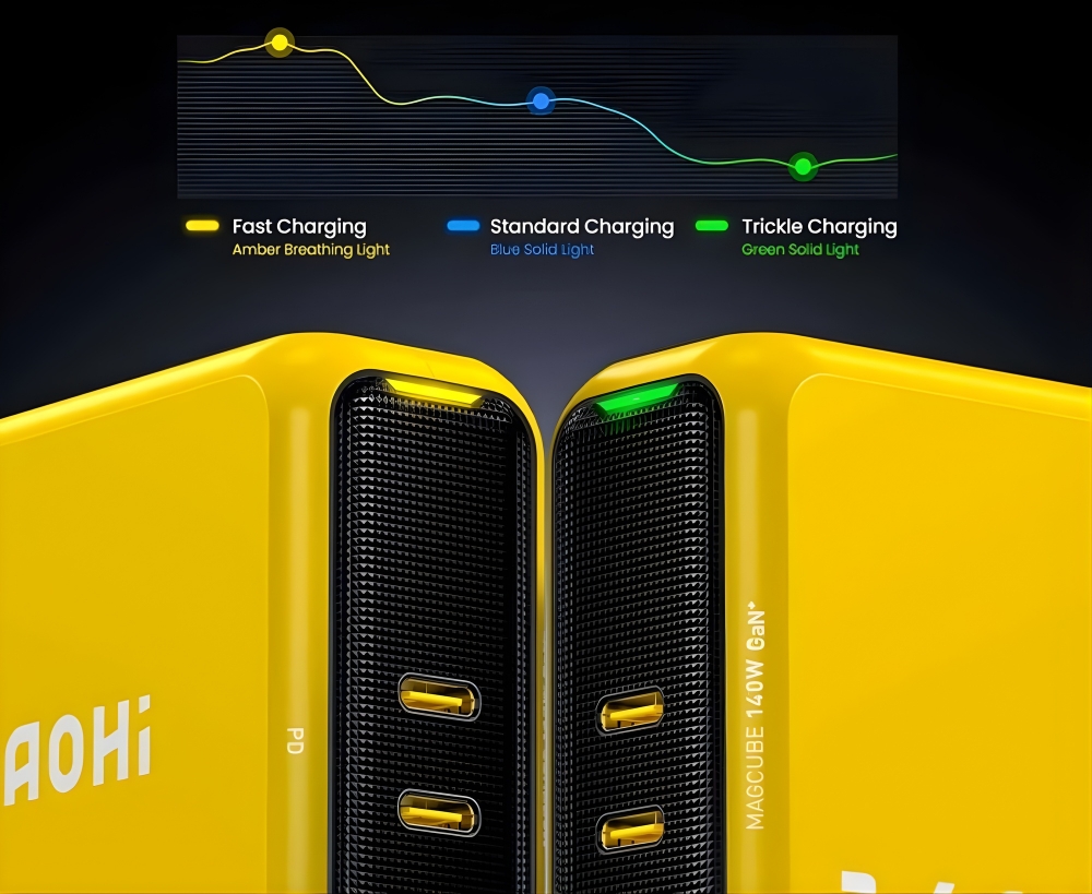 Ładowarka AOHi Magcube PD 140W 2x USB-C, 1x USB-A 