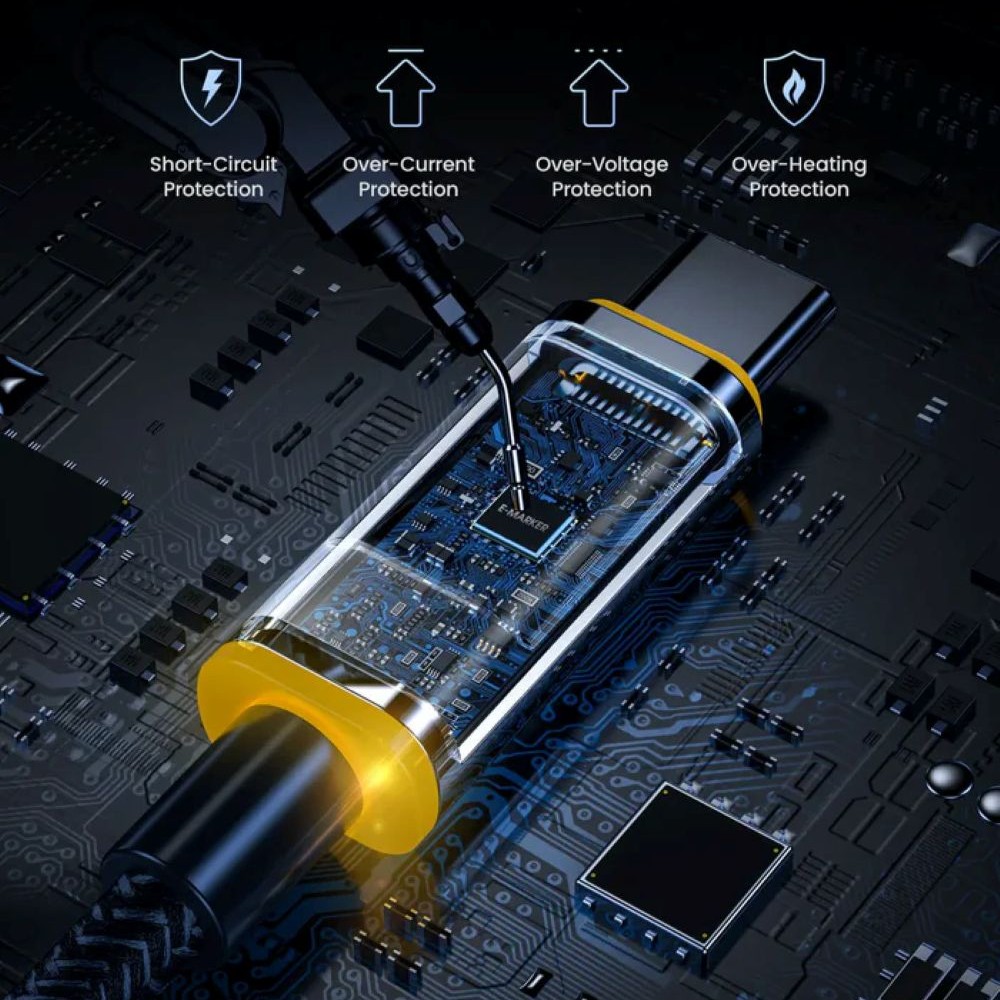 Kabel USB-C z wyświetlaczem LED AOHi MAGLINE+ 140W 1,2m