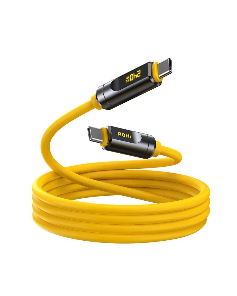 Kabel AOHI The Future Adonis USB-C do USB-C USB4 2.0 240W Thunderbolt 5 120GB/s 1m z wyświetlaczem