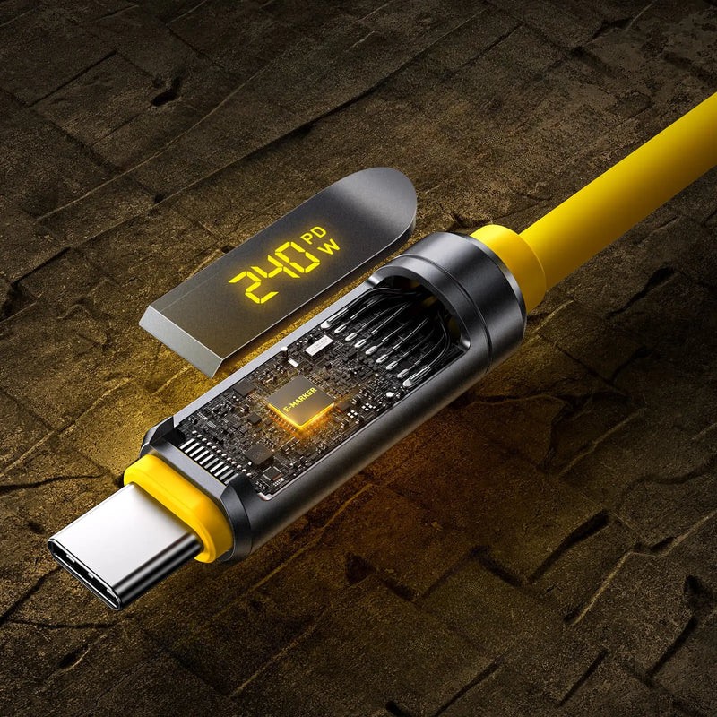Kabel AOHI The Future Adonis USB-C do USB-C USB4 2.0 240W Thunderbolt 5 120GB/s 1m z wyświetlaczem