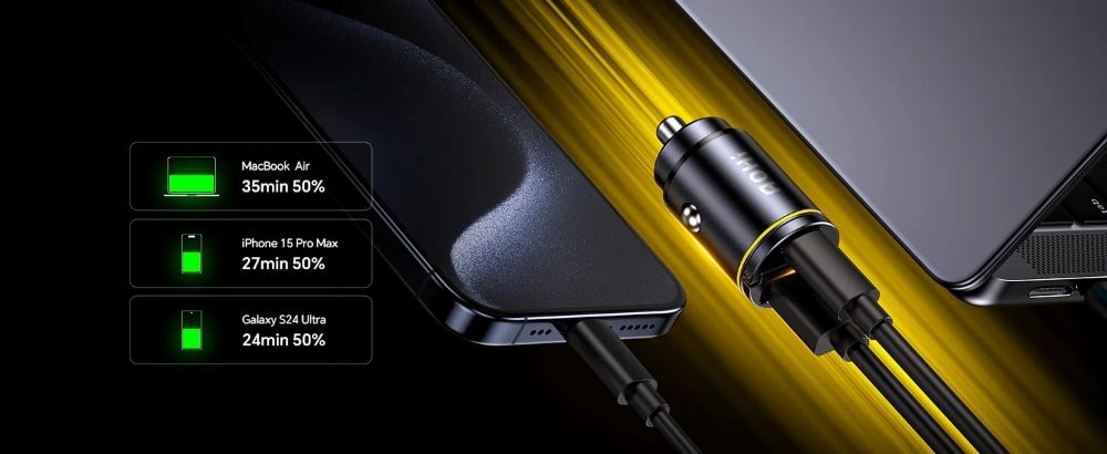 Ładowarka samochodowa AOHi Superauto PD 45W 1x USB-C, 1x USB-A