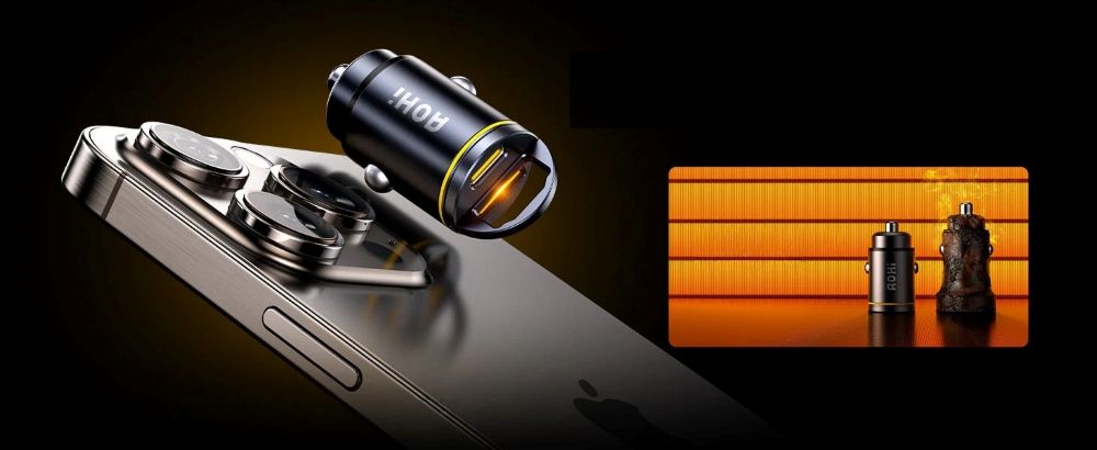 Ładowarka samochodowa AOHi Superauto PD 45W 1x USB-C, 1x USB-A