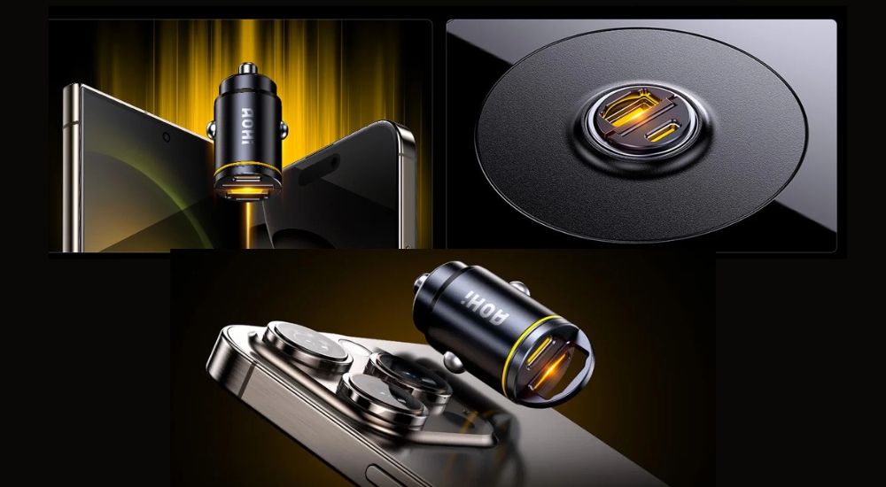 Ładowarka samochodowa AOHi Superauto PD 45W 1x USB-C, 1x USB-A