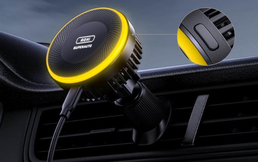 Samochodowa ładowarka indukcyjna z chłodzeniem AOHi Superauto self- cooling Magnetic 15W
