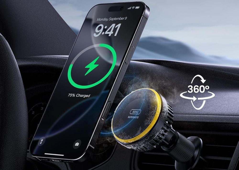 Samochodowa ładowarka indukcyjna z chłodzeniem AOHi Superauto self- cooling Magnetic 15W