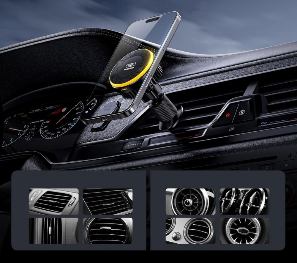 Samochodowa ładowarka indukcyjna z chłodzeniem AOHi Superauto self- cooling Magnetic 15W