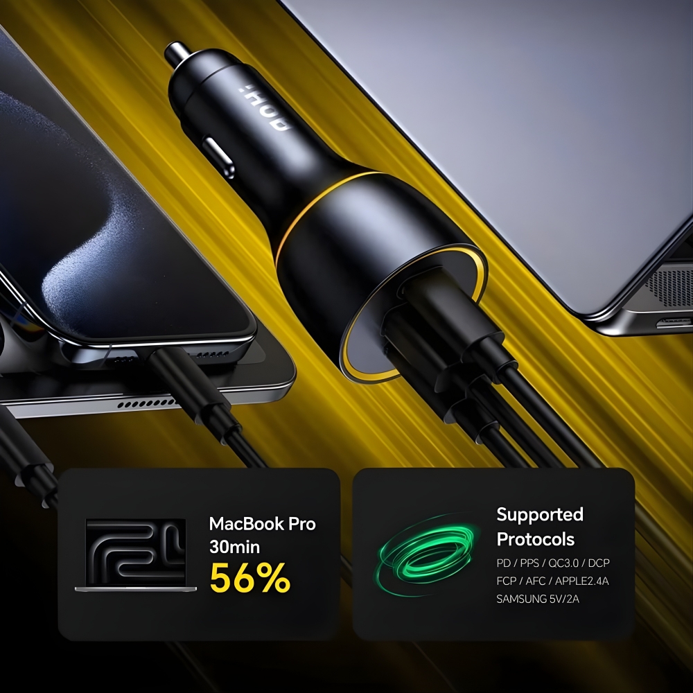 Ładowarka samochodowa AOHi Superauto PD 170W 2x USB-C, 1x USB-A