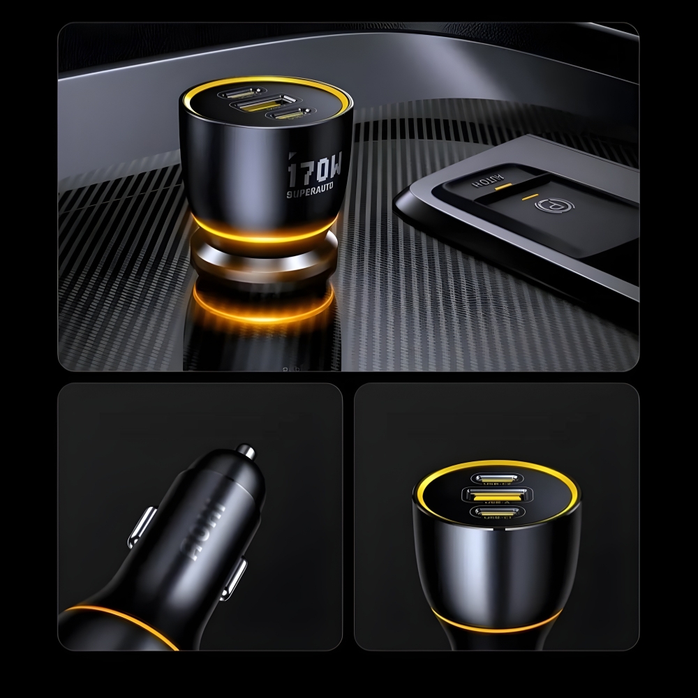 Ładowarka samochodowa AOHi Superauto PD 170W 2x USB-C, 1x USB-A