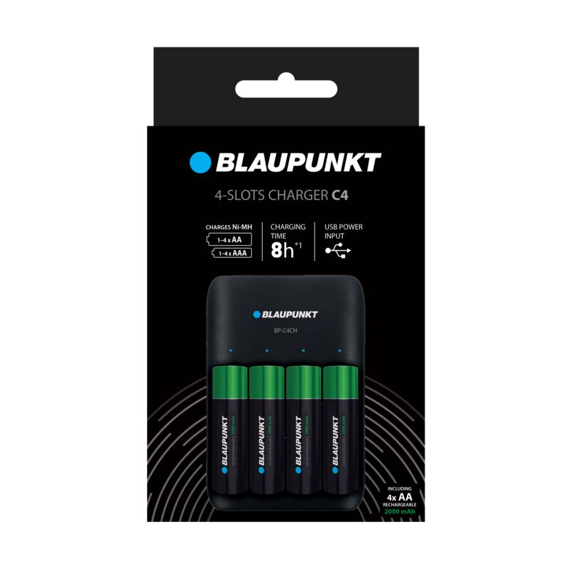 Ładowarka sieciowa Blaupunkt C4 + 4x AA 2000 mAh