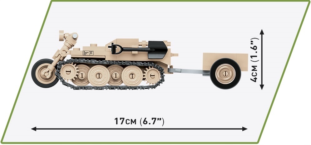 KLOCKI COBI HC WWII 2401 POJAZD S.D.KFZ 2 KETTENKRAD 176KL.