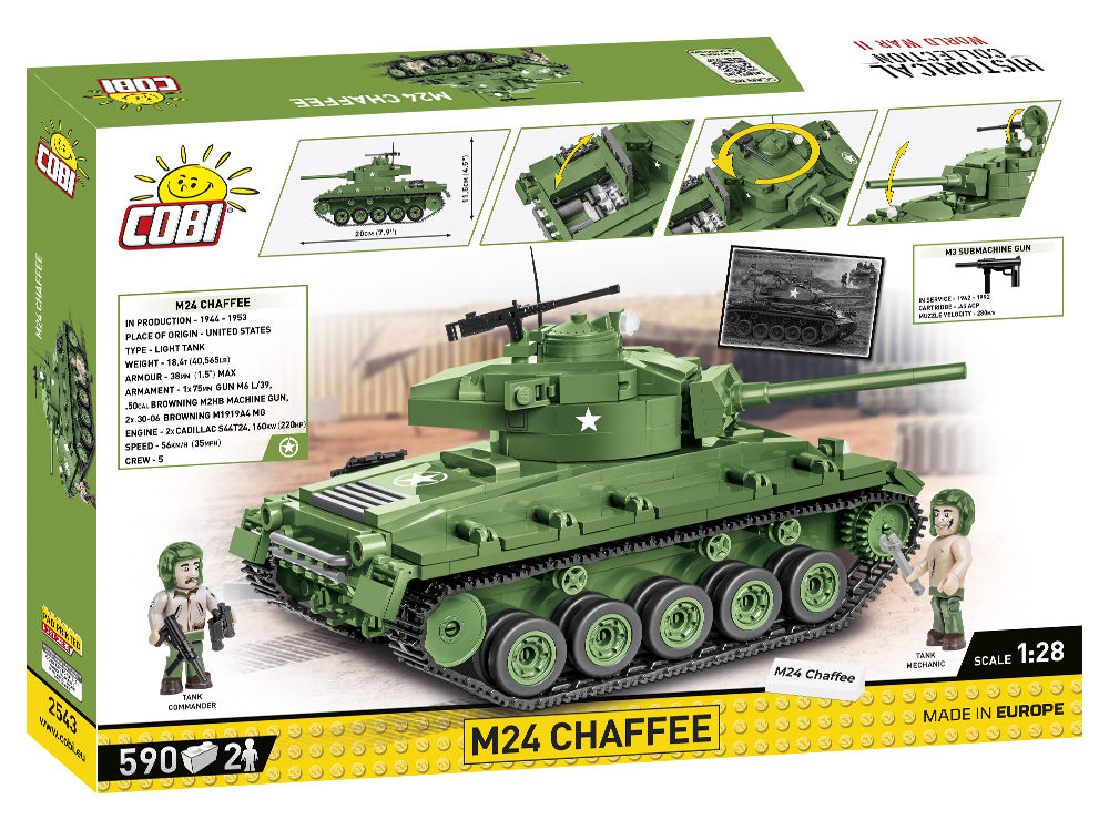 KLOCKI COBI HC WWII 2543 CZOŁG M24 CHAFFEE