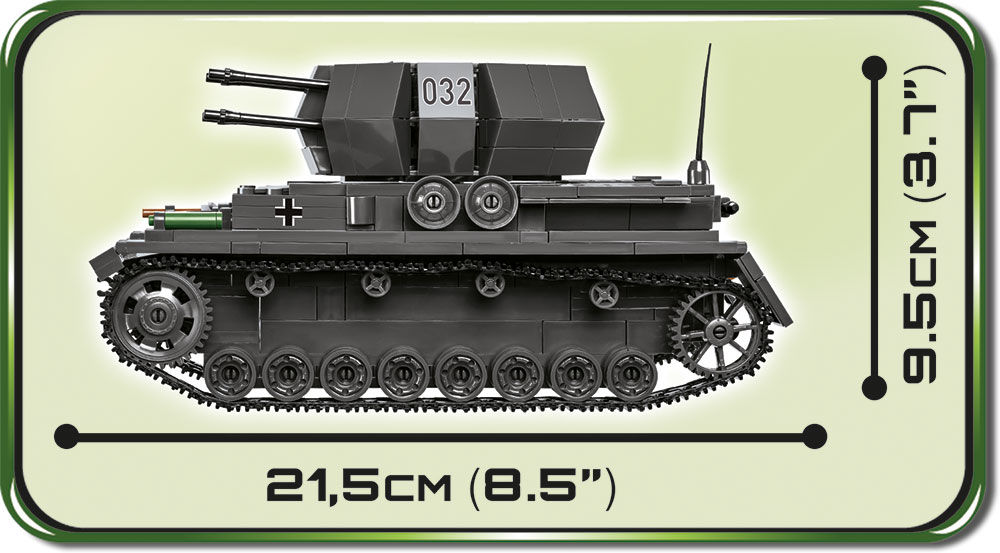 KLOCKI COBI HC WWII 2548 CZOŁG FLAKPANZER IV WIRBELWIND 590KL.