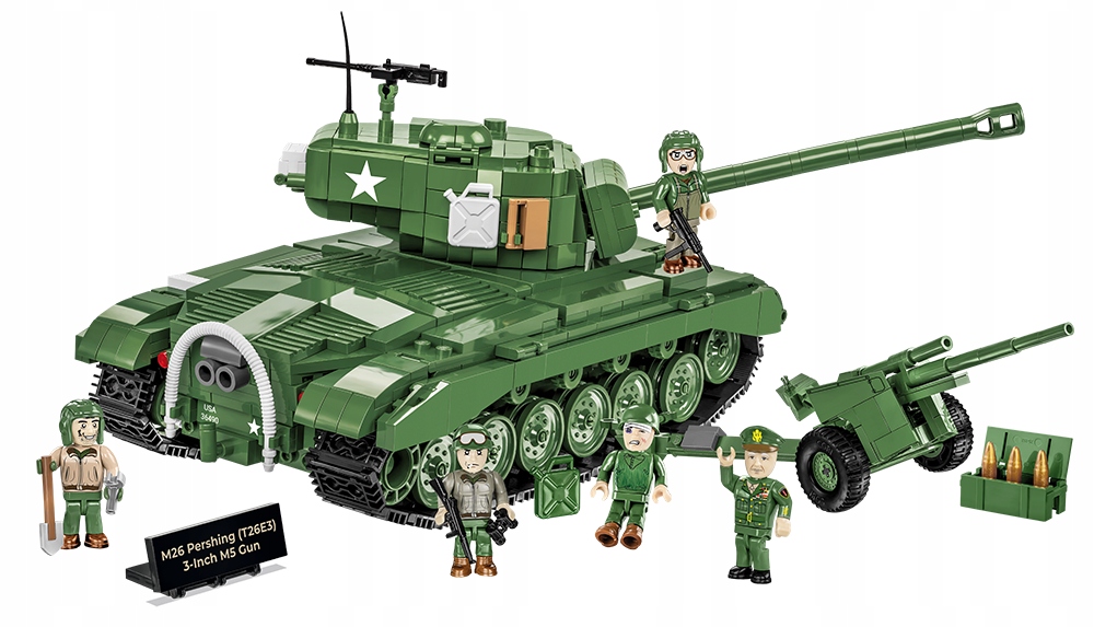 KLOCKI COBI HC WWII 2563 M26 PERSHING & 3-INCH M5 GUN 1065 KL.