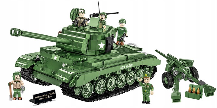 KLOCKI COBI HC WWII 2563 M26 PERSHING & 3-INCH M5 GUN 1065 KL.