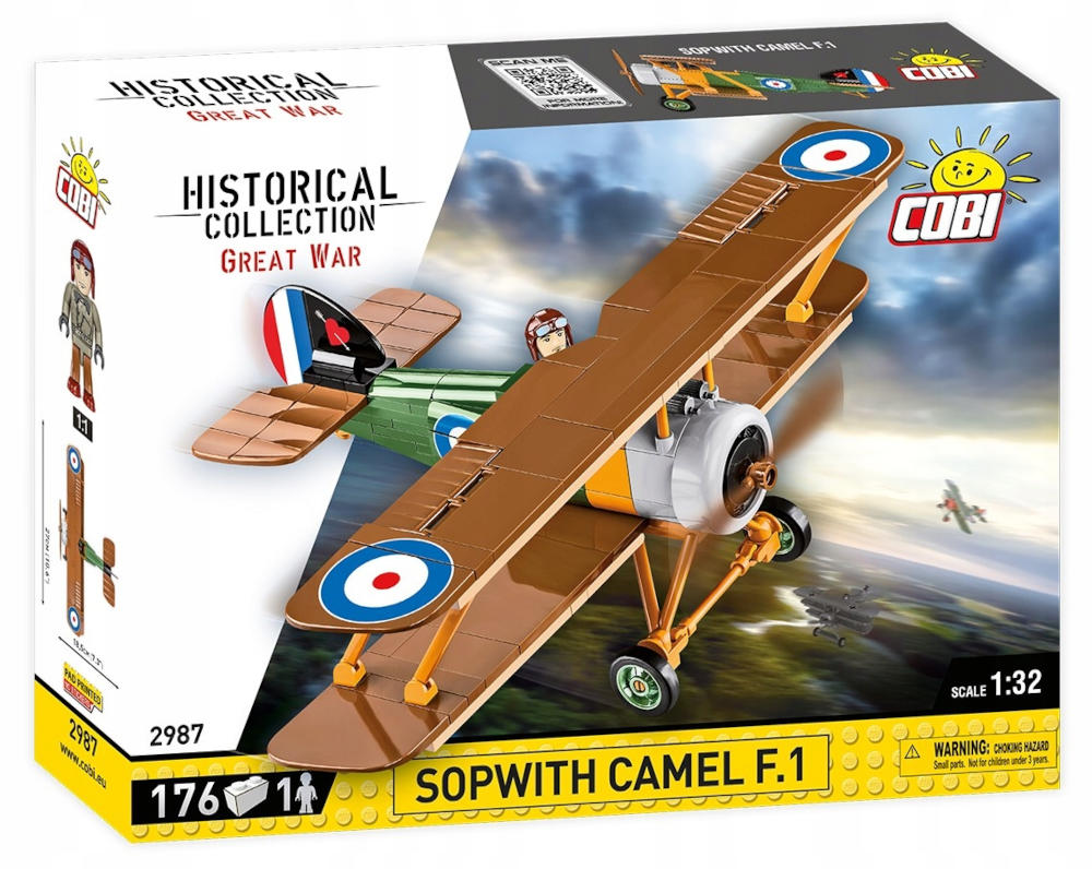 KLOCKI COBI HC GREAT WAR 2987 SAMOLOT SOPWITH CAMEL F.1 176 KL.