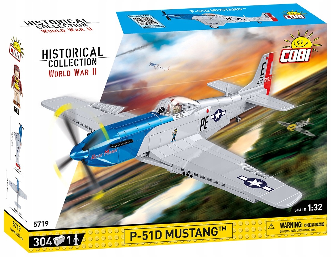 KLOCKI COBI HC WWII 5719 SAMOLOT P-51D MUSTANG 304 KL.