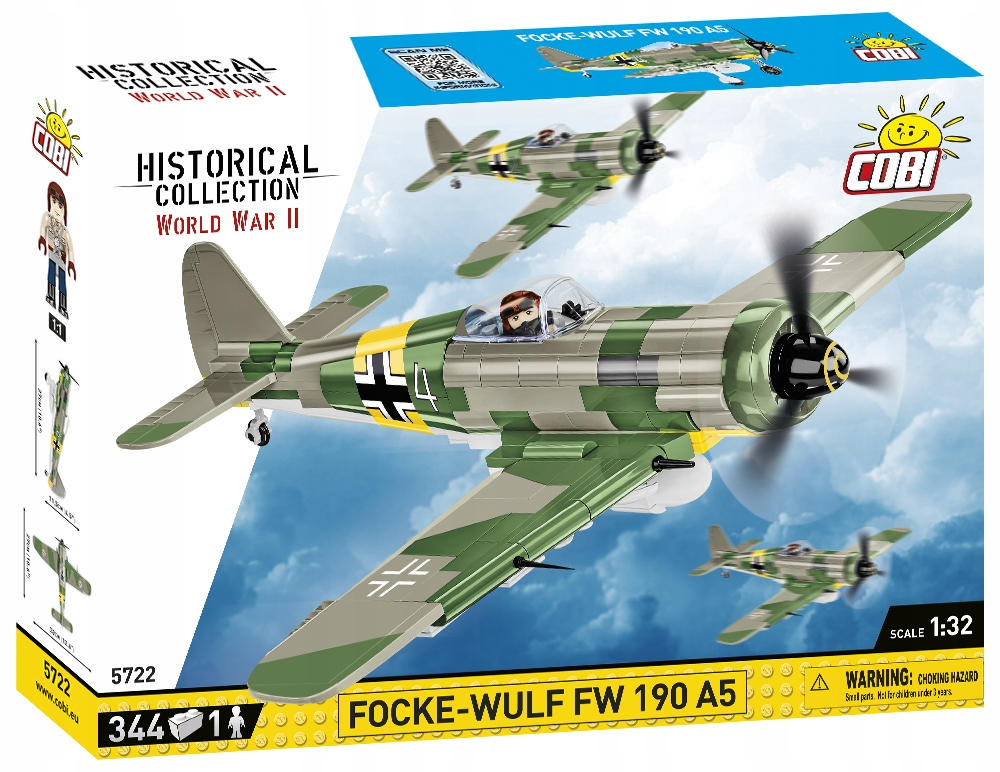 KLOCKI COBI HC WWII 5722 SAMOLOT FOCKE- WULF FW 190 A5 344 KL.