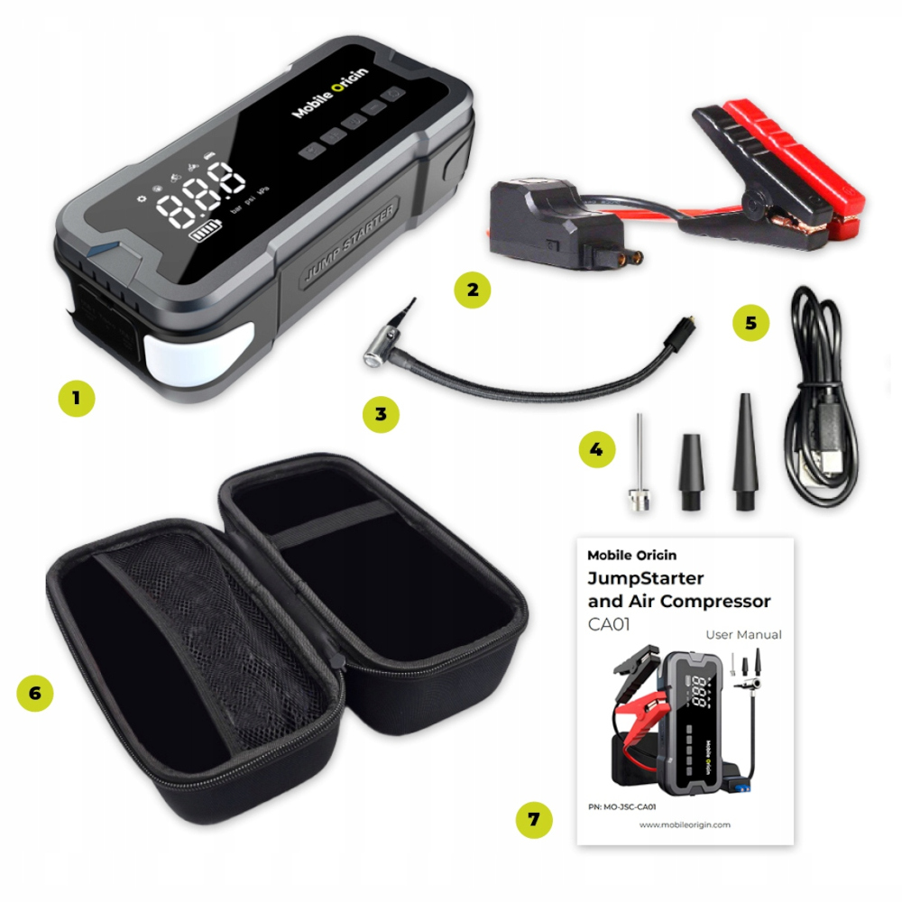 Jump Starter Mobile Origin CA1 z kompresorem powietrza 12 000mAh