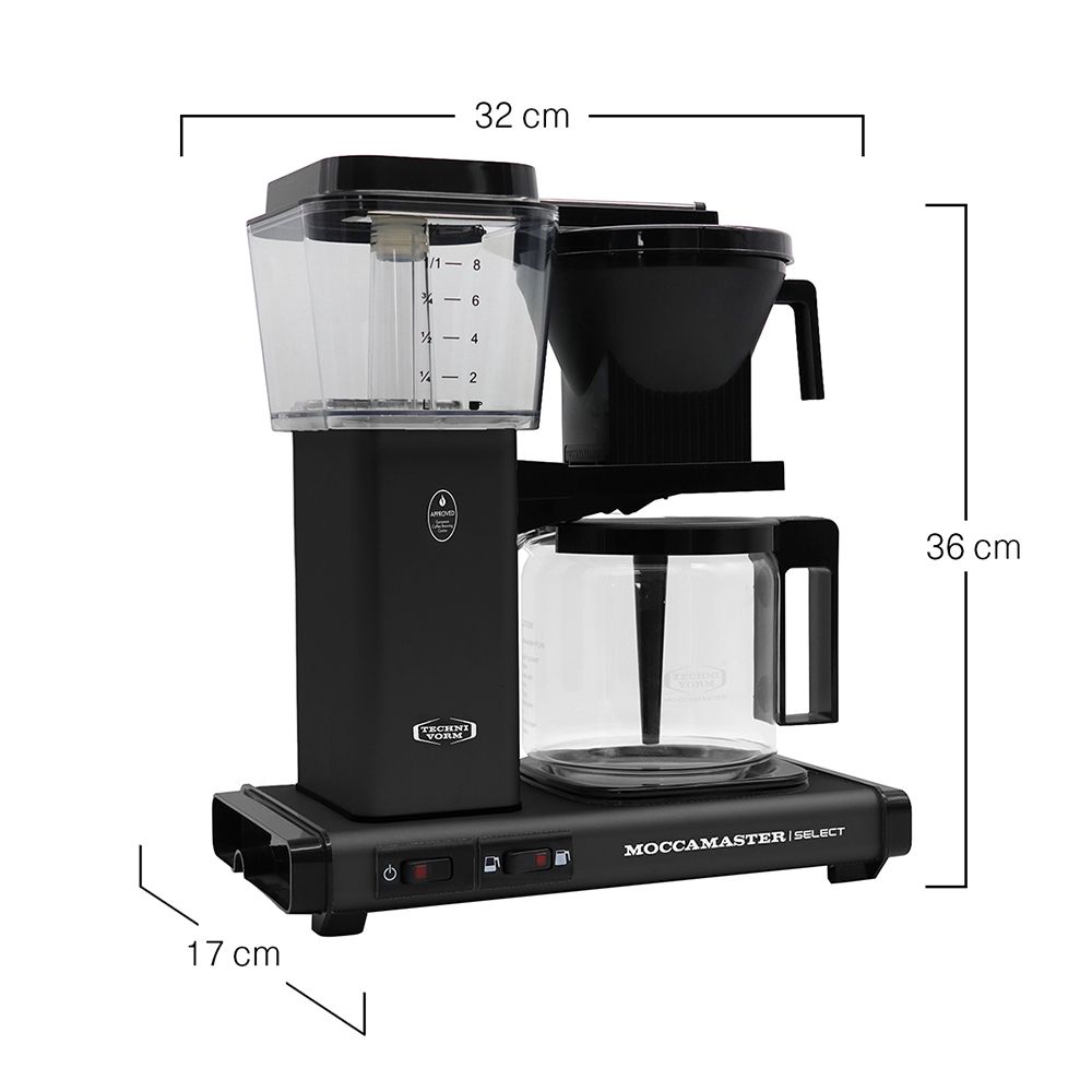 Кофеварка капельного типа Moccamaster kbg select, матовый черный.
