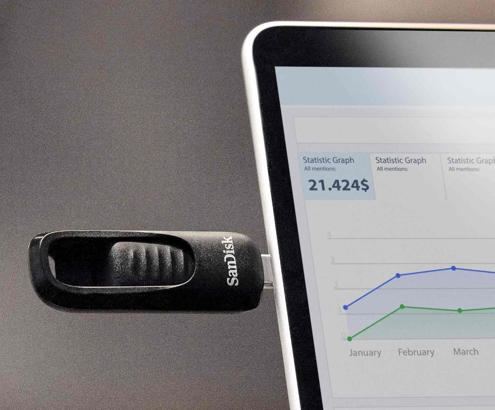 DYSK SANDISK ULTRA SLIDER USB 3.2 Type-C 128GB 400MB/s