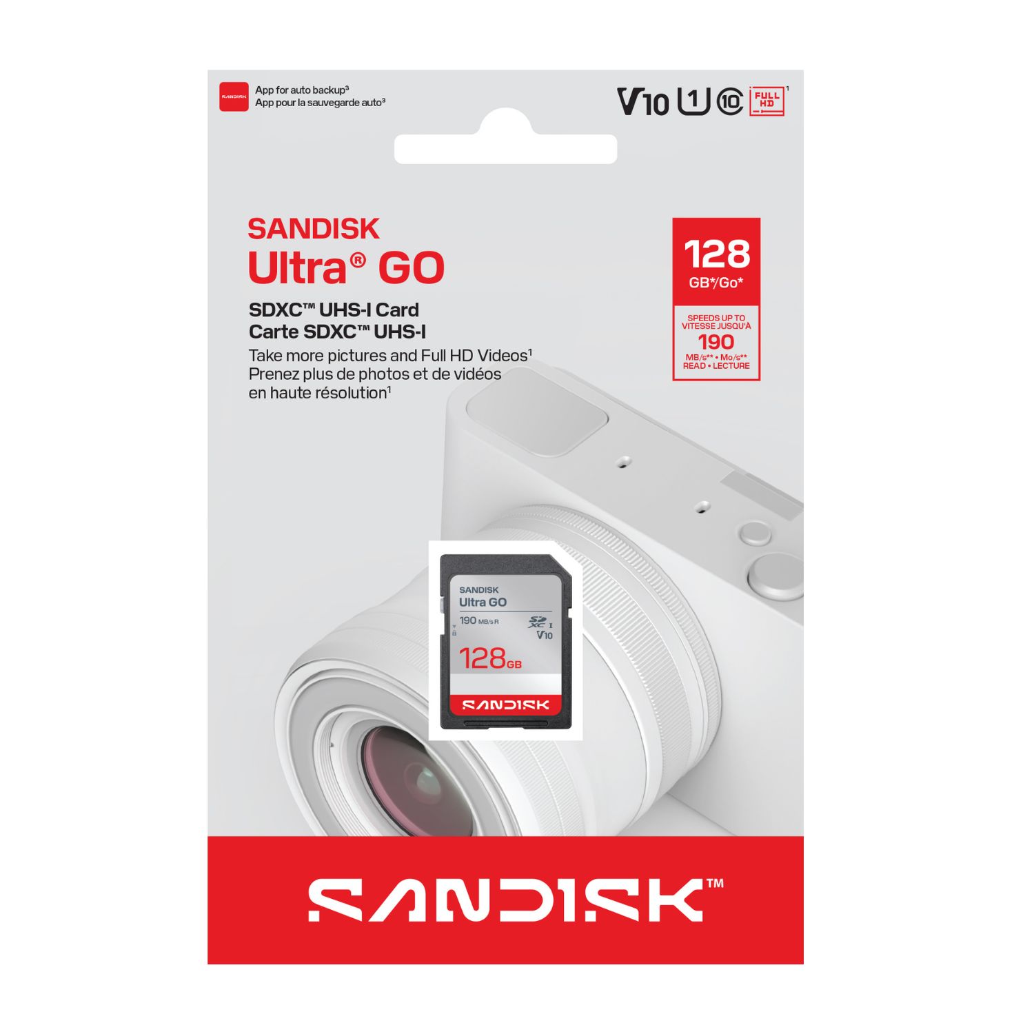 SanDisk Ultra GO SDXC UHS-I, 128GB, 190MB/s – karta pamięci SD Full HD