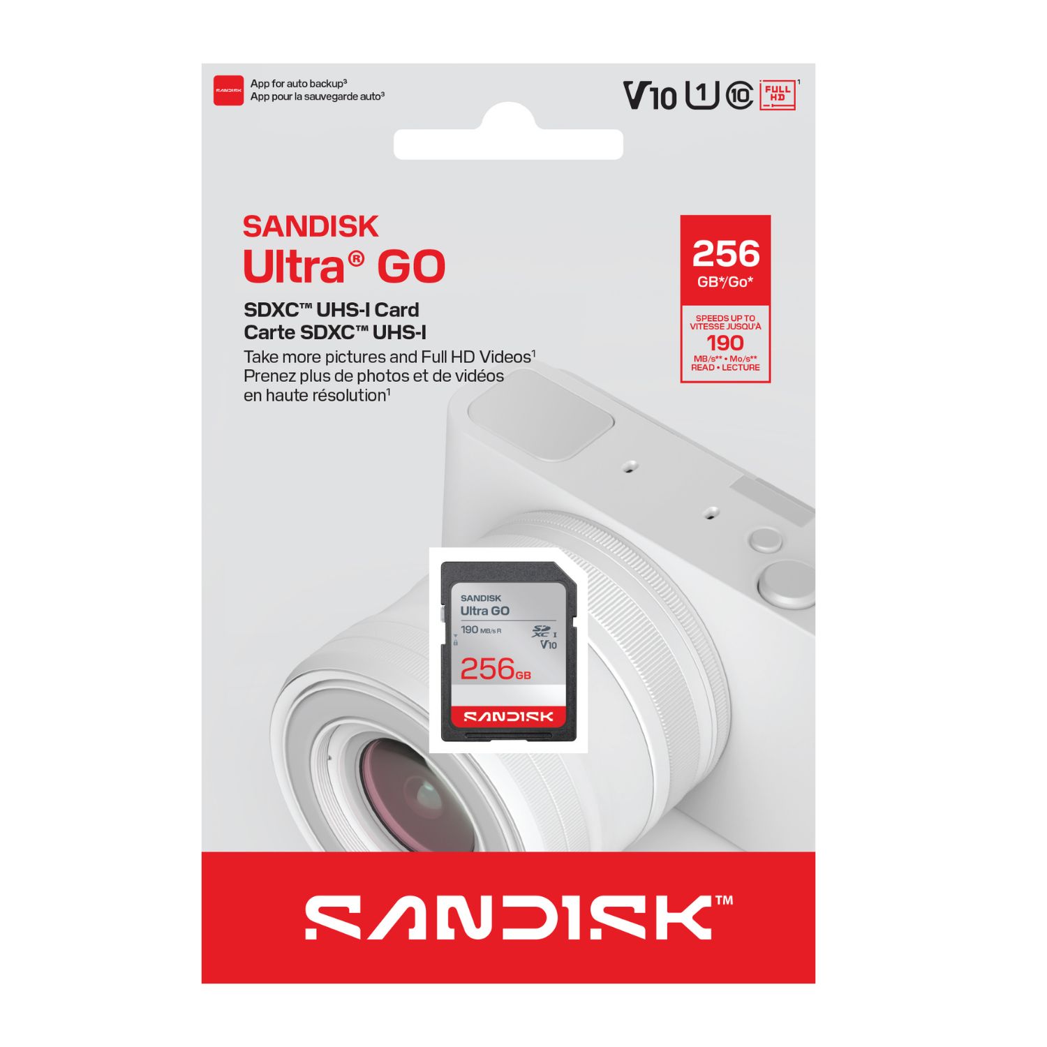 SanDisk Ultra GO SDXC UHS-I 256GB, 190MB/s – karta pamięci SD Full HD