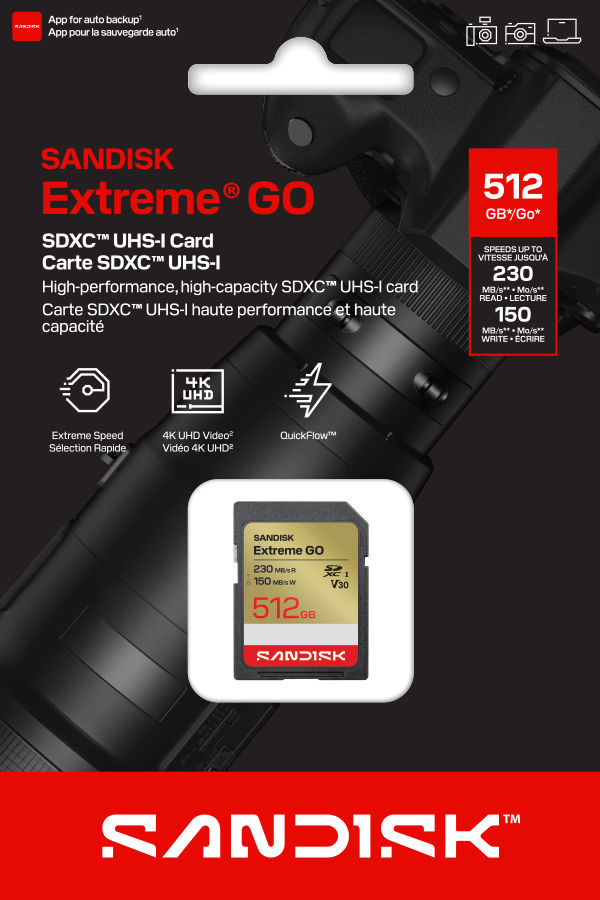 KARTA SANDISK EXTREME SD UHS-I 512GB SD 230/ 150 MB/s 