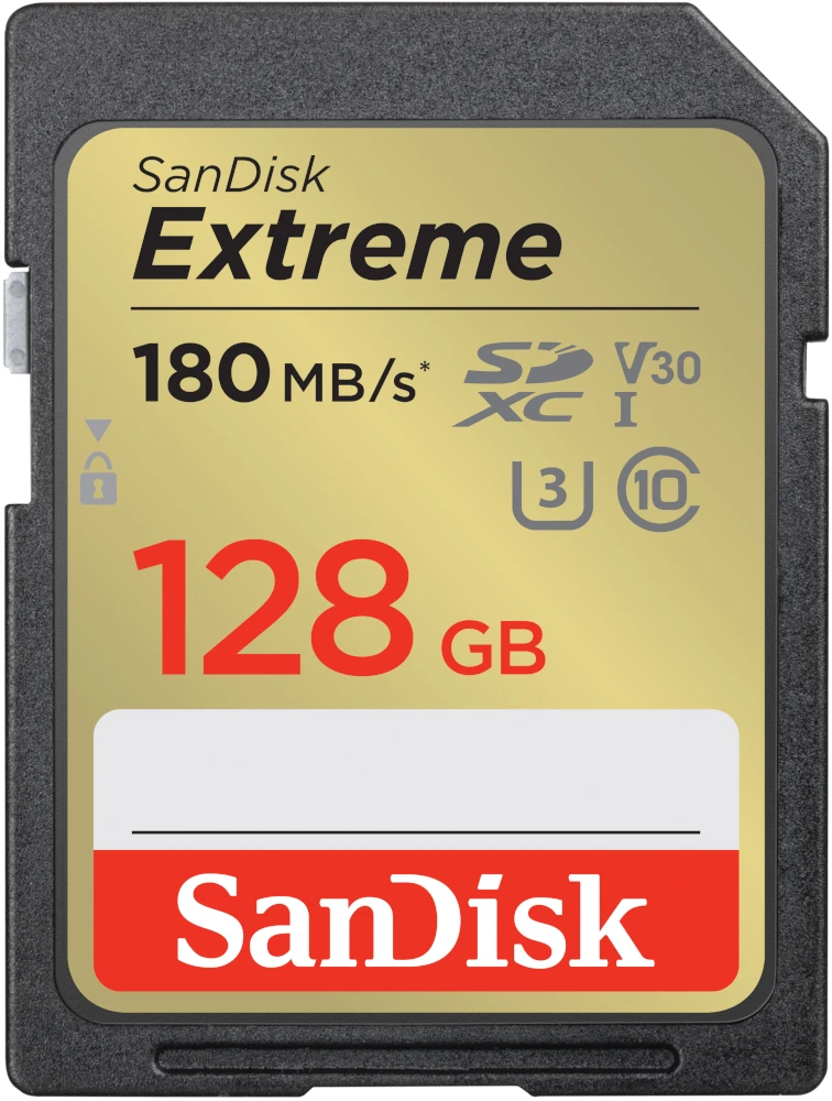 KARTA SANDISK EXTREME SDXC 128GB 180/90 MB/s A2 C10 V30 UHS-I U3