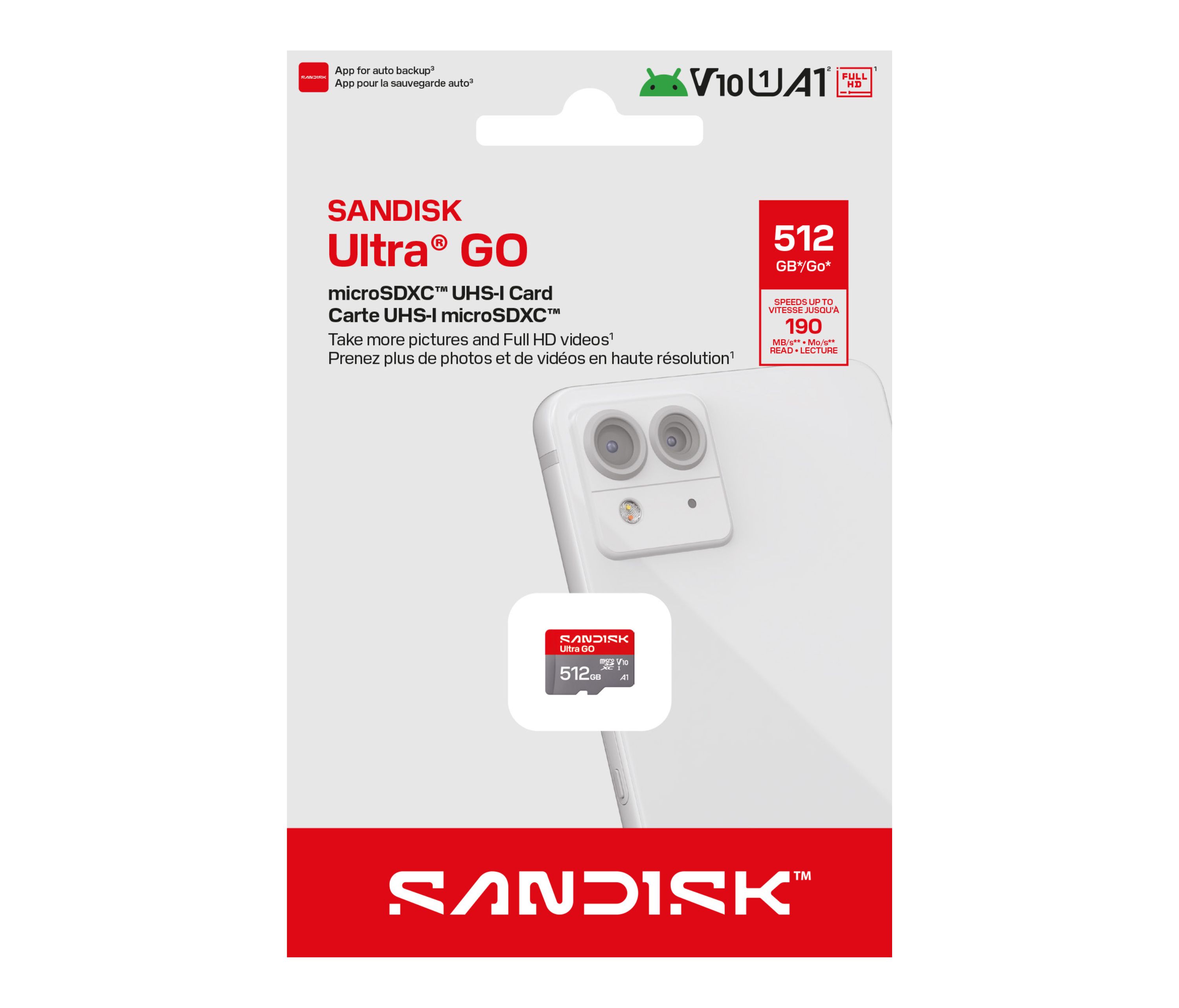Karta pamięci SanDisk Ultra GO microSDXC 512GB, 190MB/s, UHS-I, A1