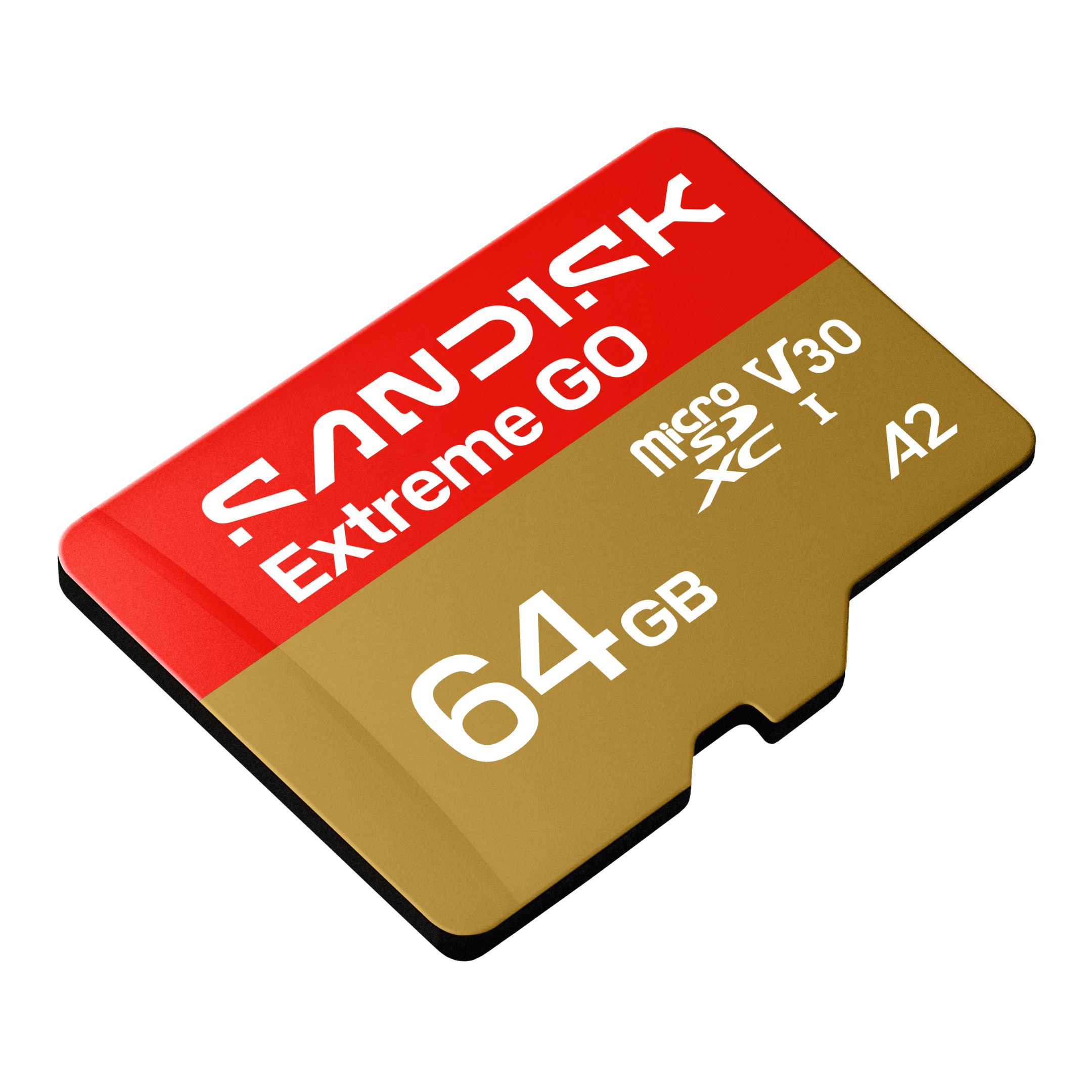 SanDisk Extreme GO microSDXC UHS-I 64GB, 170/80MB/s, A2, V30 – karta pamięci 4K