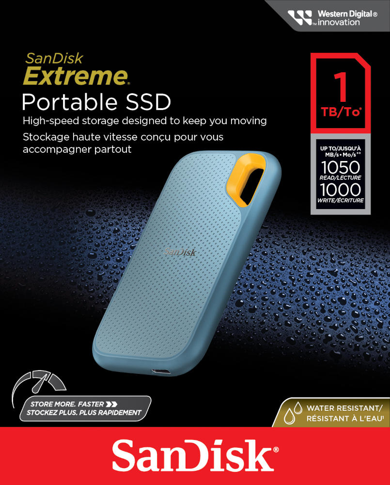 DYSK PRZENOŚNY SANDISK EXTREME PORTABLE SSD 1TB (1050 MB/s) SKY-BLUE