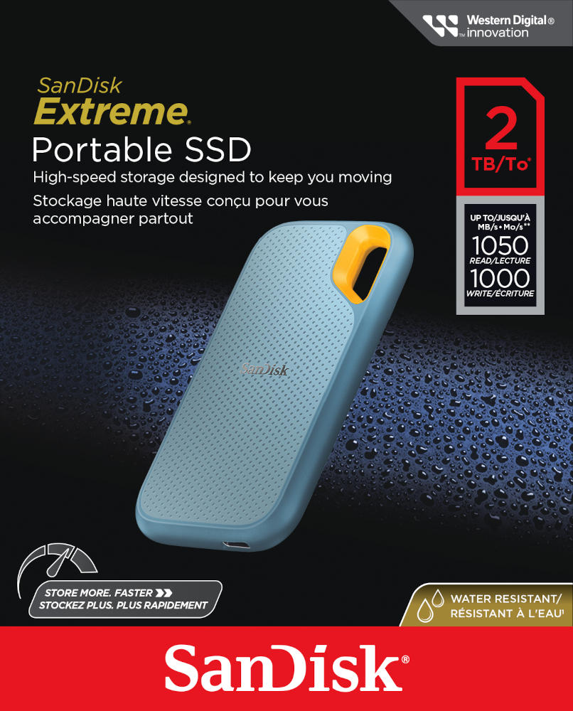 DYSK PRZENOŚNY SANDISK EXTREME PORTABLE SSD 2TB (1050 MB/s) SKY-BLUE