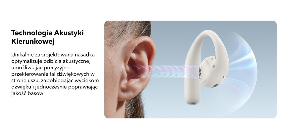 Słuchawki bezprzewodowe o otwartej konstrukcji Soundcore AeroFit Pro Białe