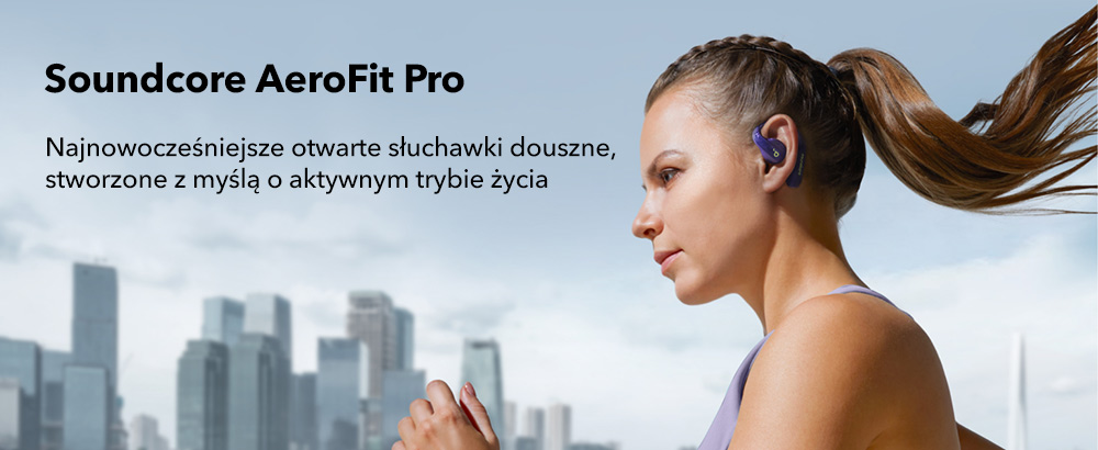 Słuchawki bezprzewodowe o otwartej konstrukcji Soundcore AeroFit Pro Fioletowe