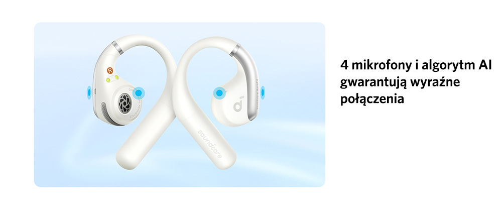 Słuchawki bezprzewodowe o otwartej konstrukcji Soundcore AeroFit Białe
