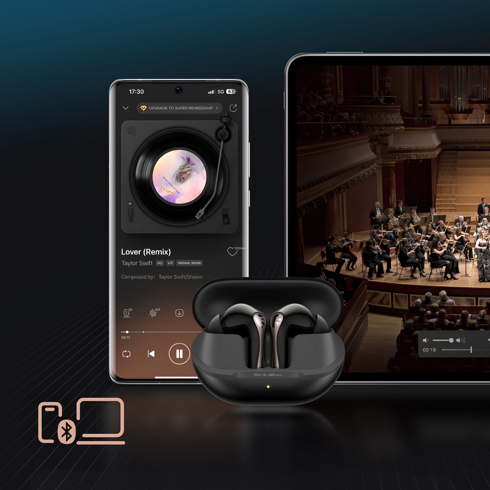 Słuchawki bezprzewodowe Soundpeats Air5 Pro Czarne