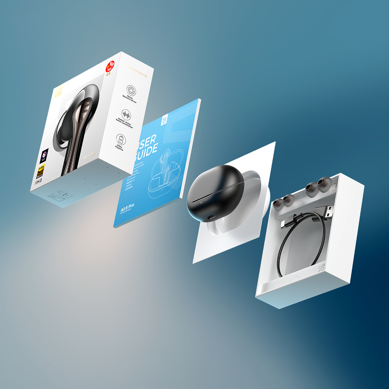 Słuchawki bezprzewodowe Soundpeats Air5 Pro Czarne