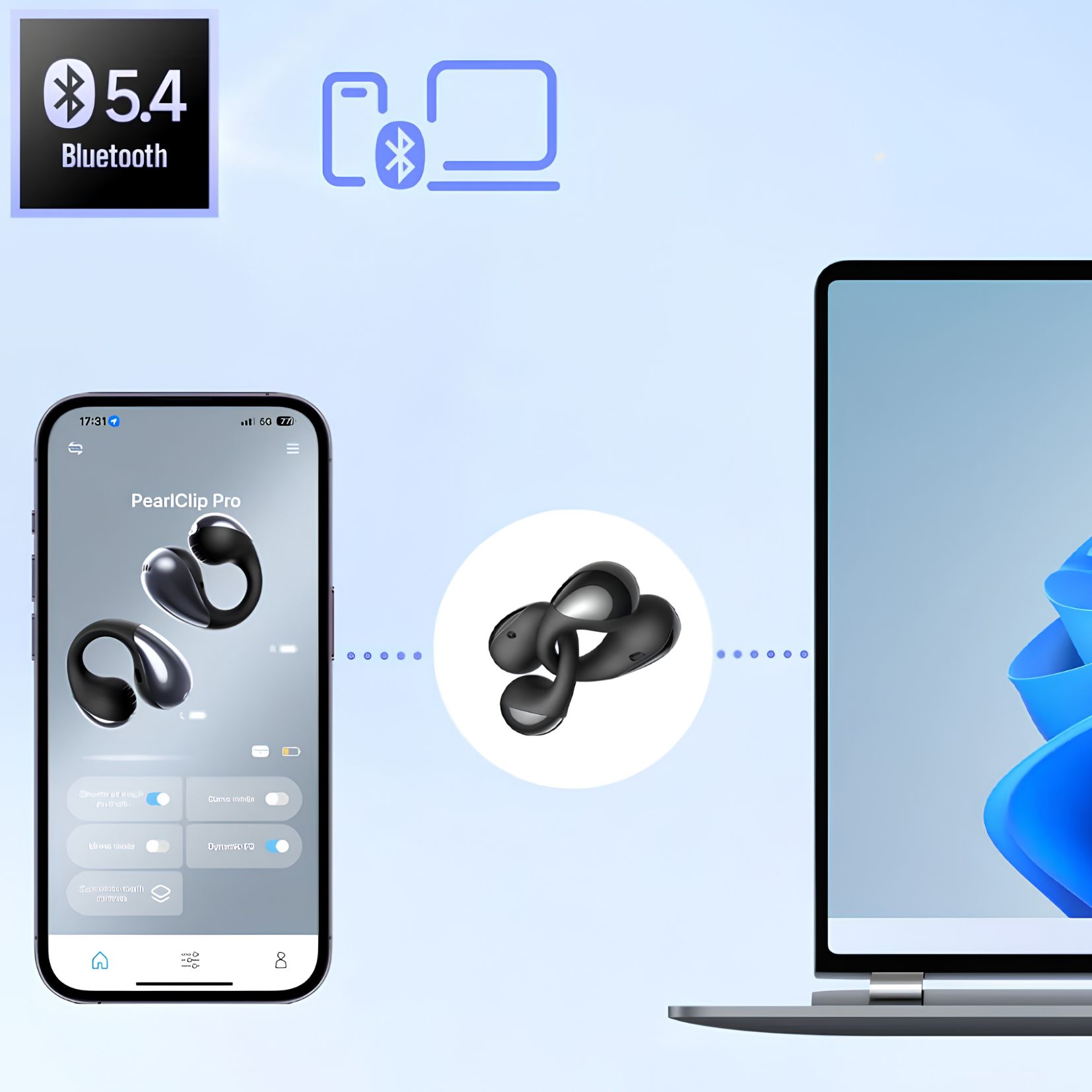 Słuchawki bezprzewodowe Soundpeats PearlClip Pro Fioletowe