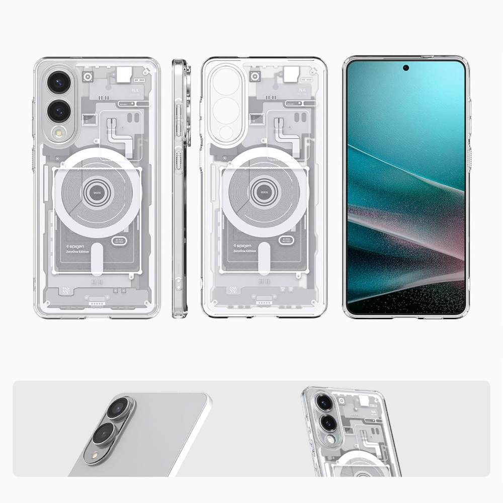Etui Spigen Ultra Hybrid MagSafe Zero One White do Samsung Galaxy S25 Edge
