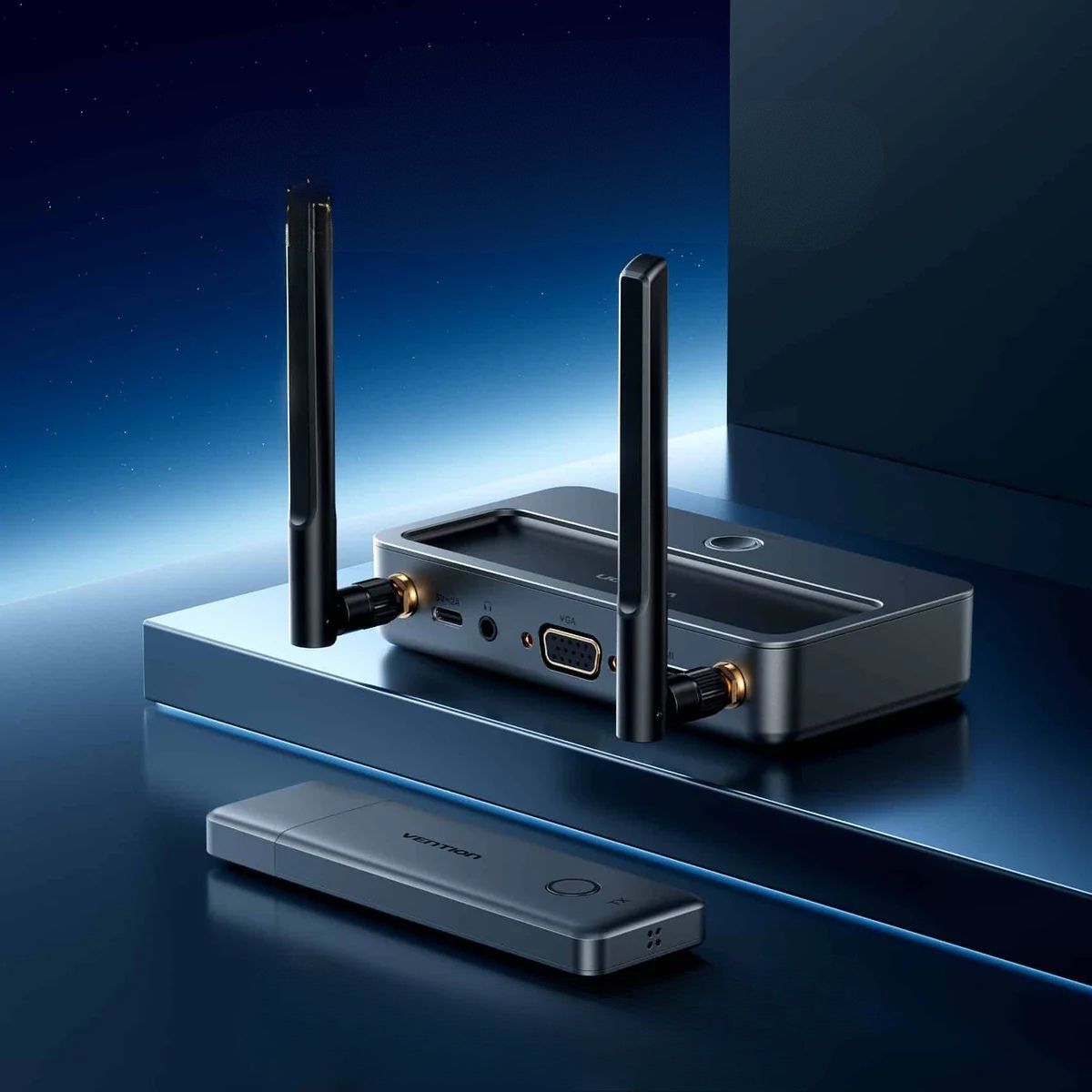 Bezprzewodowy nadajnik i odbiornik HDMI klasy korporacyjnej Vention zasieg 50m