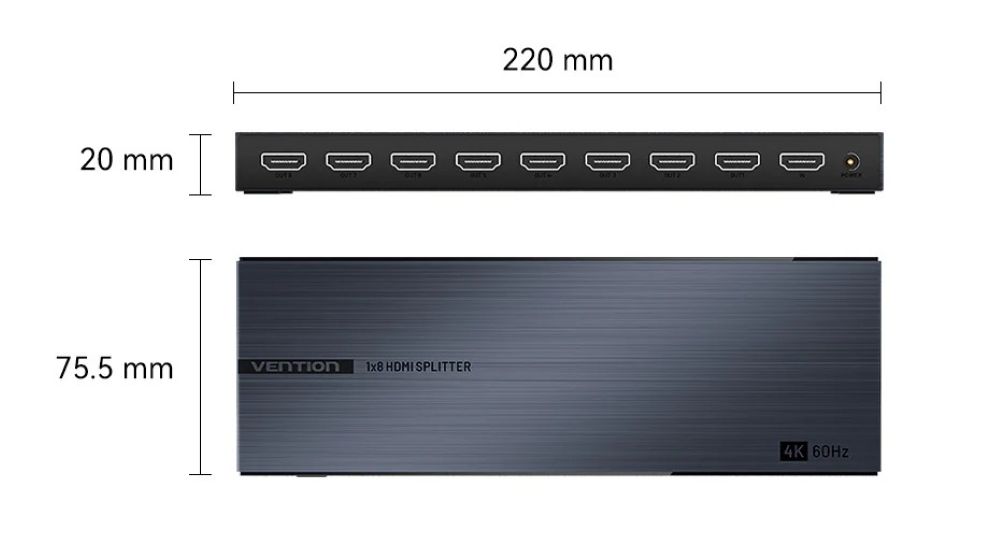 HDMI Splitter Vention 1 wejście x 8 wyjść 4K@60Hz 