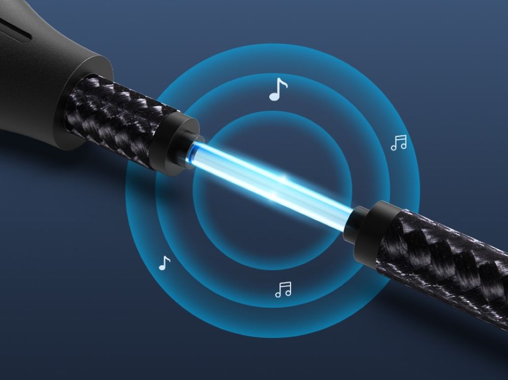 Kabel audio optyczny Vention w oplocie z aluminiowym złączem 10m Czarny