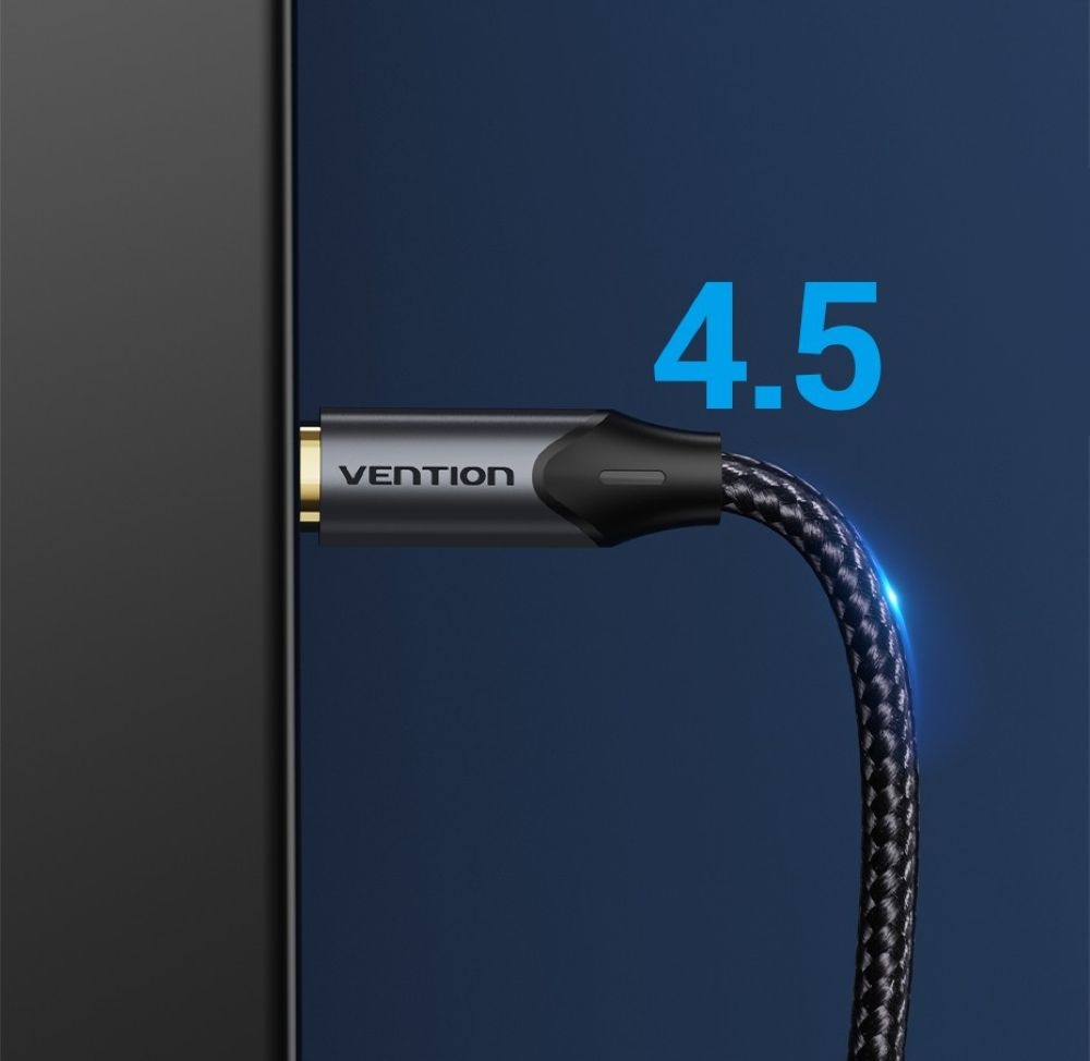 Kabel audio optyczny Vention w oplocie z aluminiowym złączem 10m Czarny